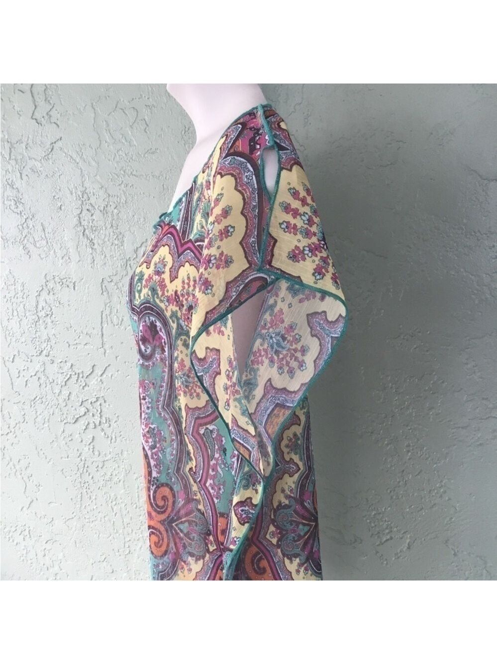 Becca by Rebecca Virtue Woman’s swimsuit coverup M/L Indian paisley print - Picture 14 of 14